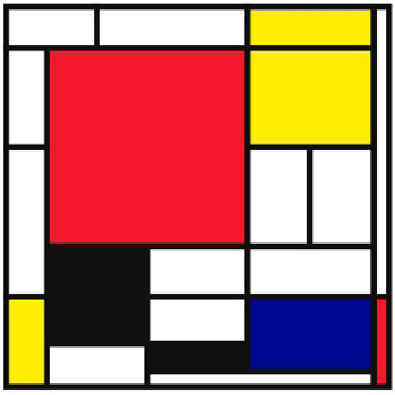 composizione rosso blu e giallo di Mondrian
