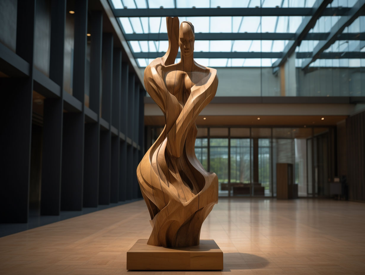 statua moderna legno