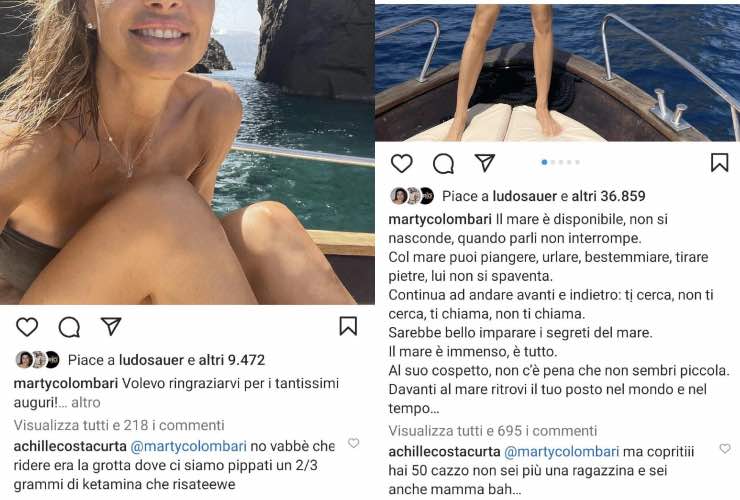 Commenti sotto al posto di Martina Colombari 